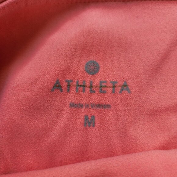 Athleta Capri Cropped Leggings 3/4 Length Coral Pink Athletic Pants Tights M - Picture 7 of 10